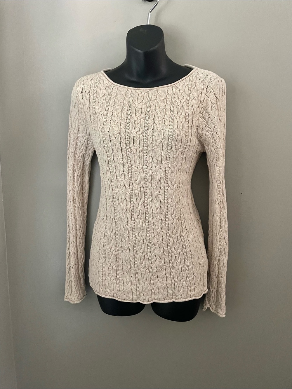 Ralph Lauren Taupe Cable Knit Sweater